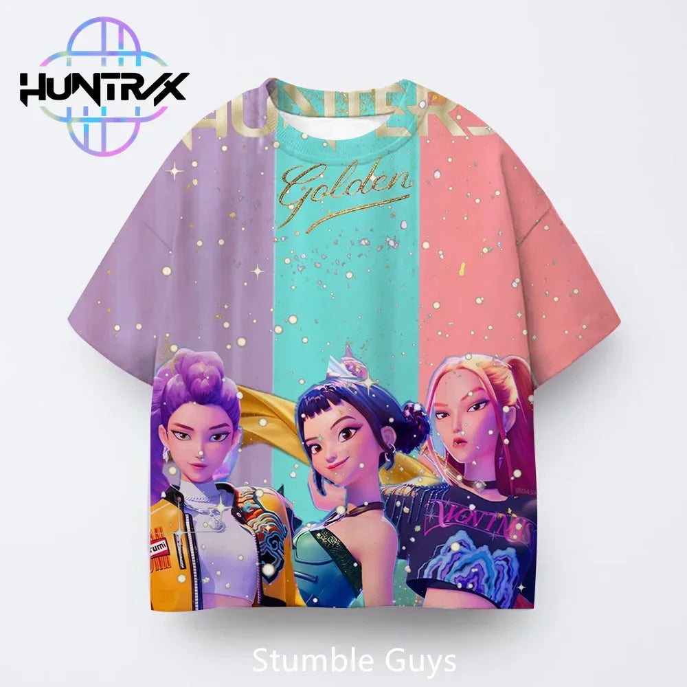 Short Sleeve Boys Girls T-Shirt Anime Clothes